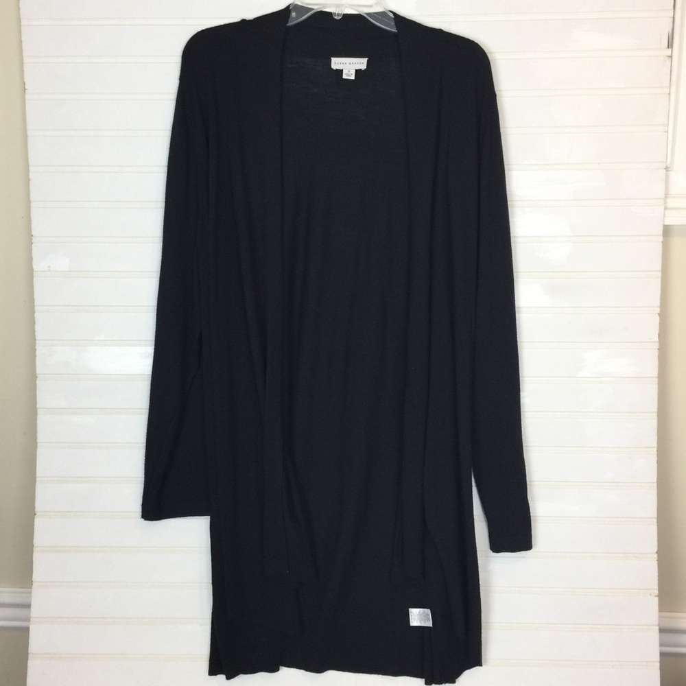 Susan Graver Black Tunic Cardigan Top size 1X
